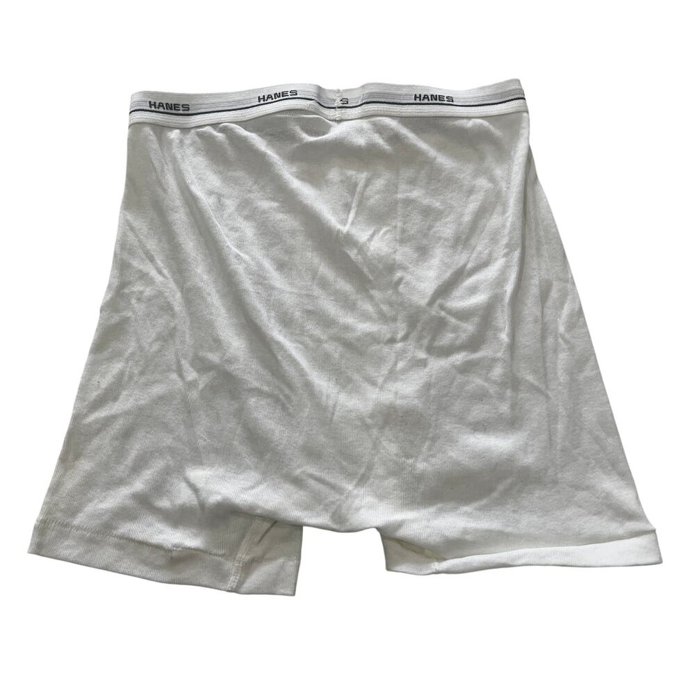 15-72(3) HANES Men's VTG 100% Cotton Boxer Brief Underwear White Medium